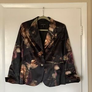Escada Women's Floral Blazer - Black and Brown